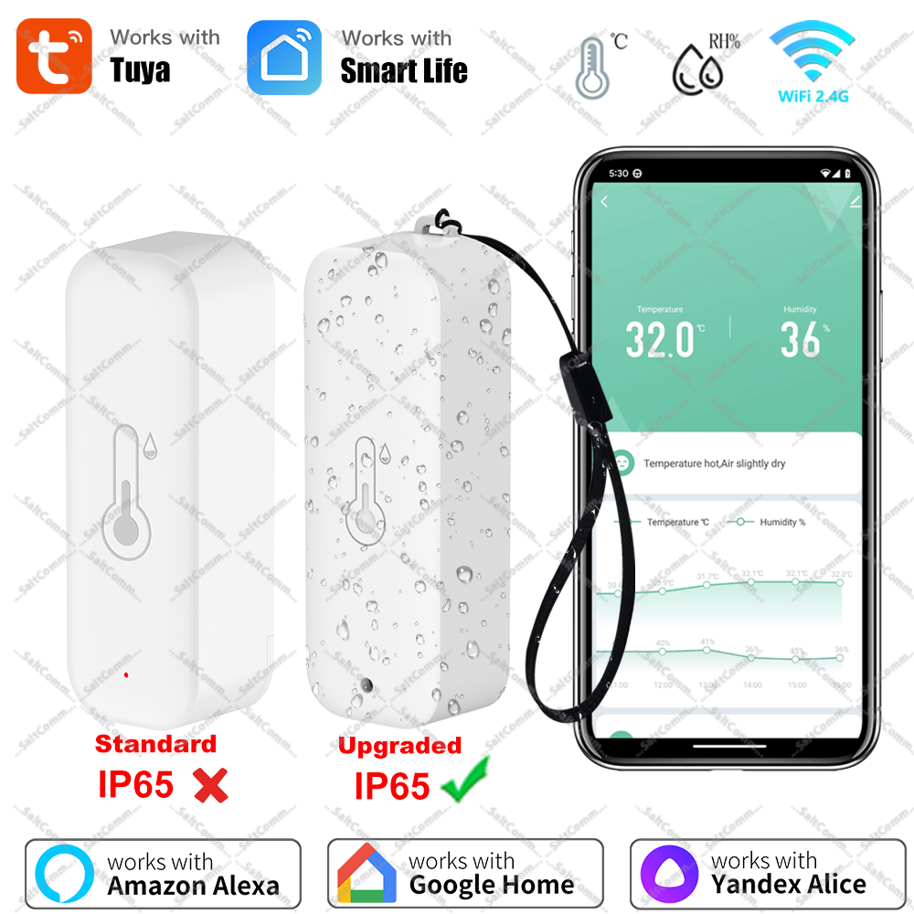 Digital Hygrometer Probe - Tuya WiFi Temperature Humidity Sensor IP65
