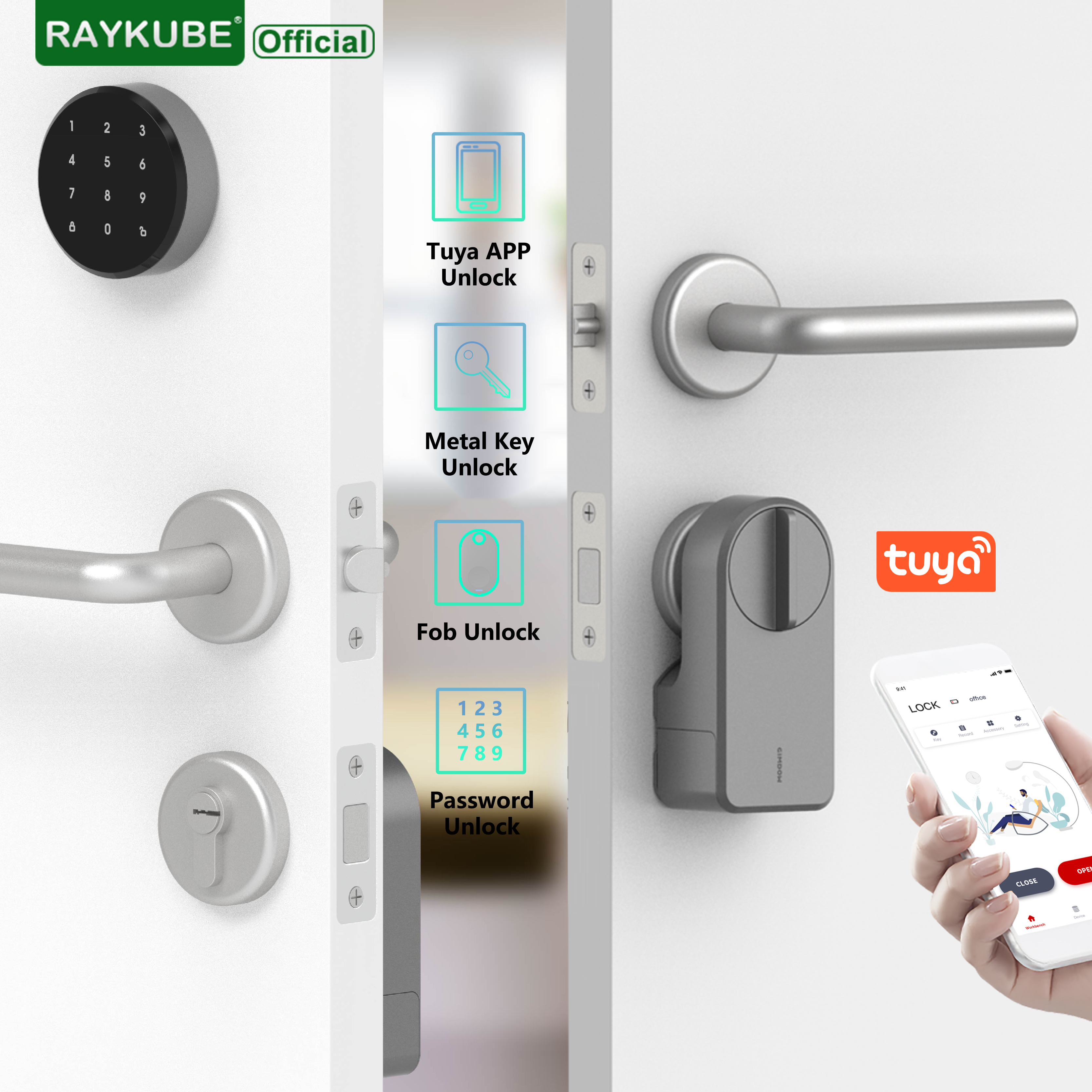 RAYKUBE A1 Pro Tuya BEL Smart  - Glass Door Hinge review and price