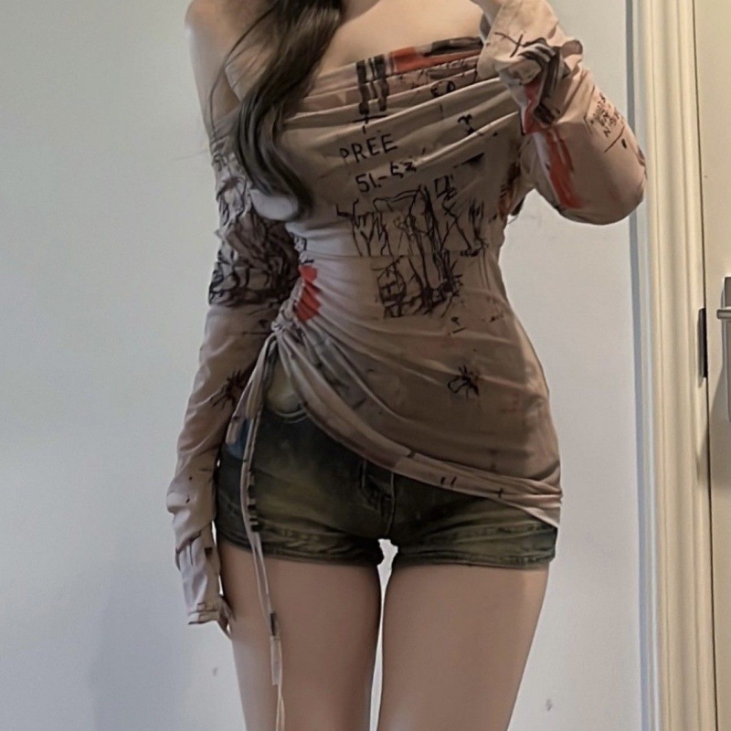 Long sleeved T-shirt spicy gir - Screen Top Mesh review and price