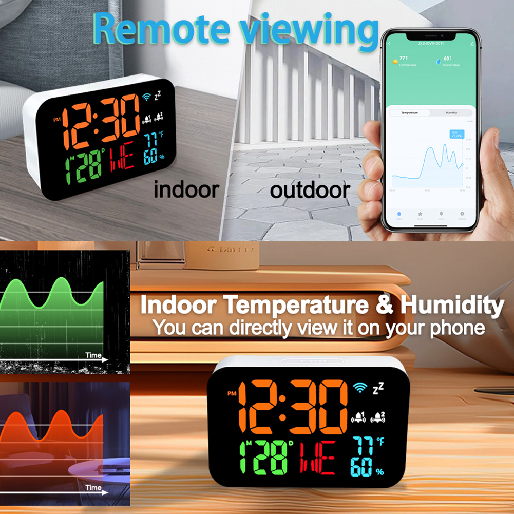 Tuya WiFi Desktop Clock Calend - Digital Hygrometer Probe review and price